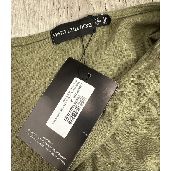 Prettylittlething Khaki Linen Look Bardot Tie Front Ruched Skirt
Bodycon - Picture 3 of 4